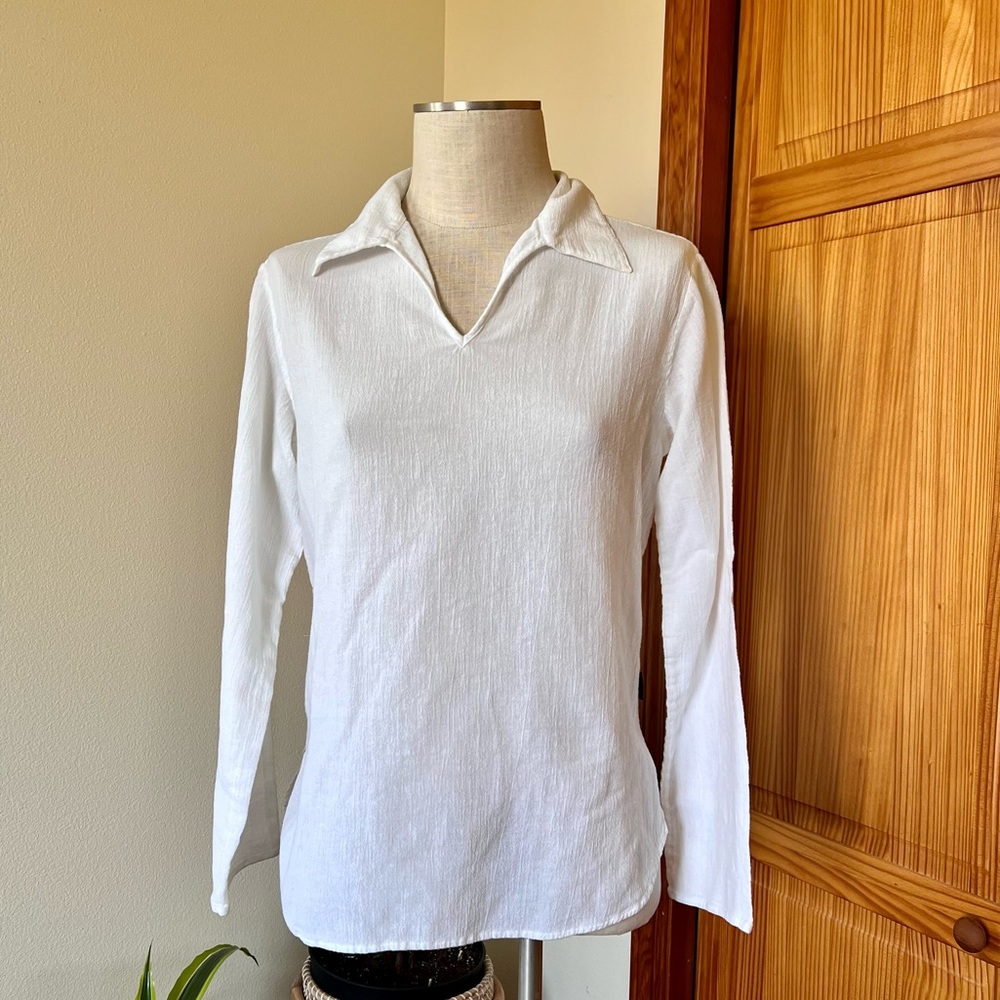 Patagonia 12 Long Sleeve White 100% Cotton Shirt Lightweight Layering Coastal